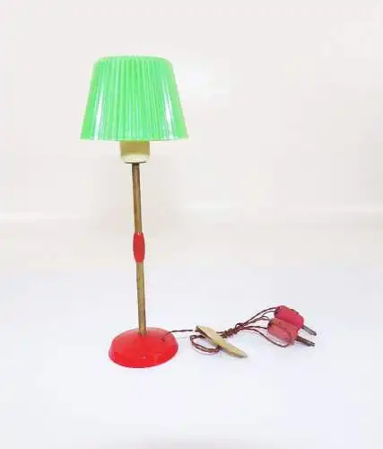 DDR Puppenstube Stehlampe Leseleuchte Rot Grün 70er Jahre
