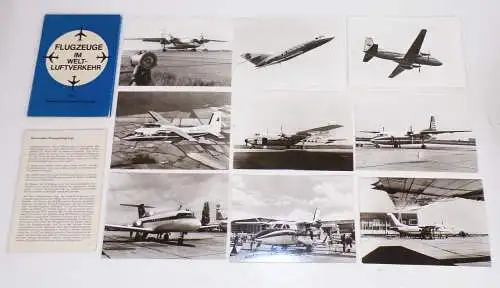 Flugzeug Ak Mappe 1977 DDR Folge 1 Kurzstrecken Passagierflugzeuge