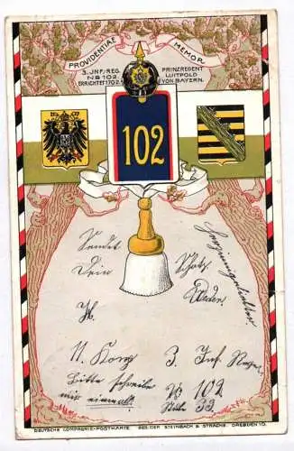 Ak Infanterie Regiment 102 Zittau 1903