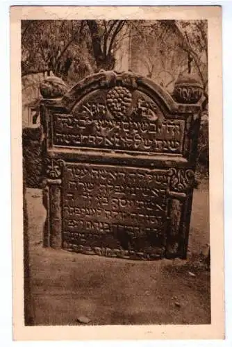 Ak jüdischer Grabstein Sara Katz Juden Friedhof Judaika Prag