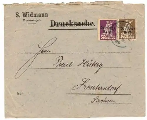 Brief S.Widman Memmingen Bayern Mi.Nr.181 + 183 !  (b7
