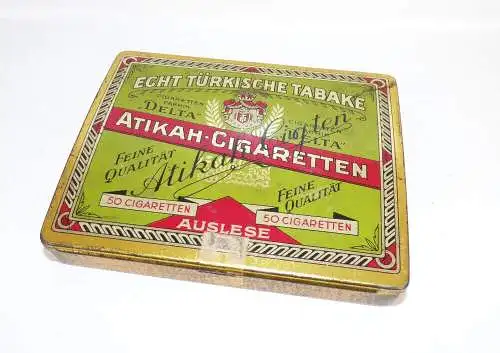 Alte Blechdose Atikah Cigaretten Auslese true Vintage 1930 er Metallbox Sammler