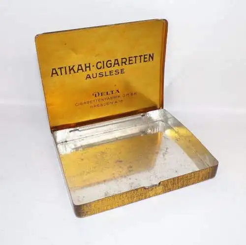 Alte Blechdose Atikah Cigaretten Auslese true Vintage 1930 er Metallbox Sammler