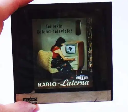 Rafena Radio Laterna Glasdia Reklame Werbung DDR Sammler