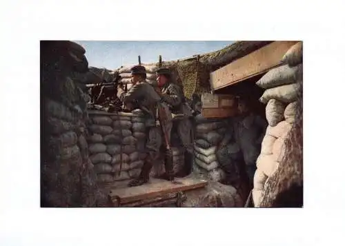 Ak Champagne 1 Wk Maschinengewehr Soldaten Schützengraben