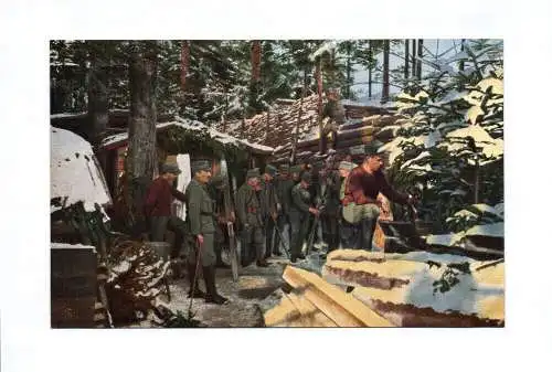 Ak Vor einem Unterstand beim Hilsenfirst Vogesen 1 Wk Soldaten