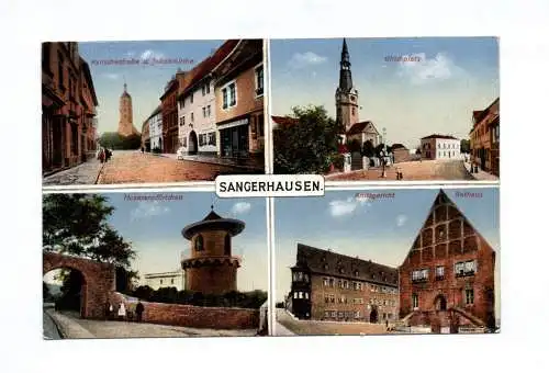 Ak Sangerhausen Kirche Ulrichplatz Husarenpförtchen Amtsgericht Feldpost 1918