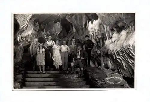 Foto Ak Baumannshöhle Rübeland im Harz Gruppe Familie 1938