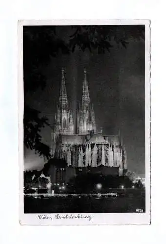 Ak Köln Dombeleuchtung Kölner Dom