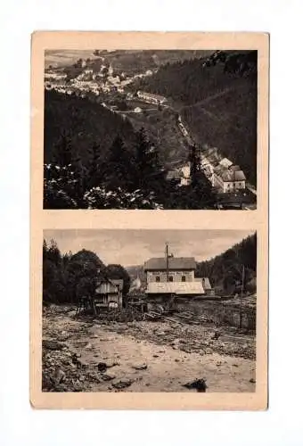 Ak Bad Gottleuba An der Bärmühle 1947 vor und nach Unwetter 1927
