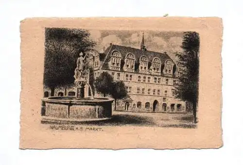 Künstler Ak Naumburg Markt Original Radierung Kupferdruck