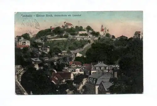 Ak Loschwitz Weisser Hirsch Drahtseilbahn mit Luisenhof 1909