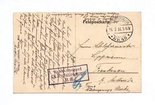 Ak Feldzug 1914-16 Vouziers Justiz Palast 1916 Feldpost