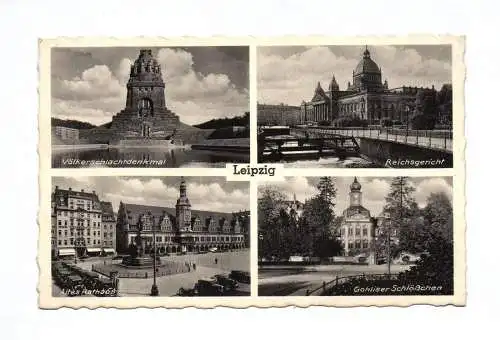Ak Leipzig Völkerschlachtdenkmal Rathaus Reichsgericht Gohliser Schlößchen 1938