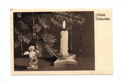 Ak Fröhliche Weihnachten Erzgebirge Engel 1940 Feldpost