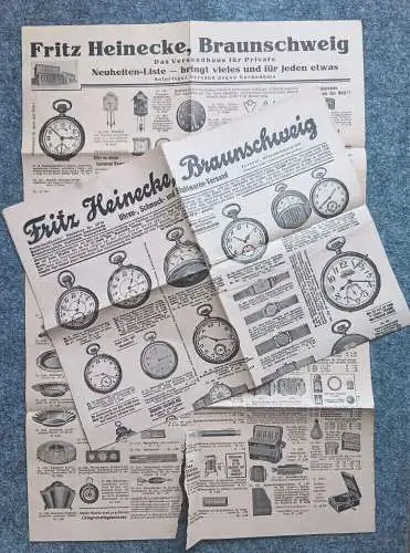 Alter Prospekt Uhren Braunschweig Taschenuhren 1920er Jahre 2teilig