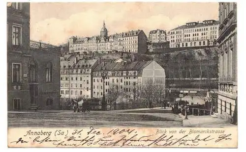 Litho Ak Annaberg ( Sa.) Blick von der Bismarckstrasse 1904