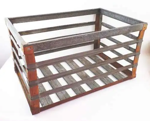 Alte Sero Gitterbox Metall Kiste Garten Loft Deko 