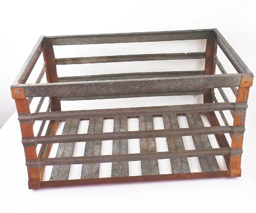 Alte Sero Gitterbox Metall Kiste Garten Loft Deko  1