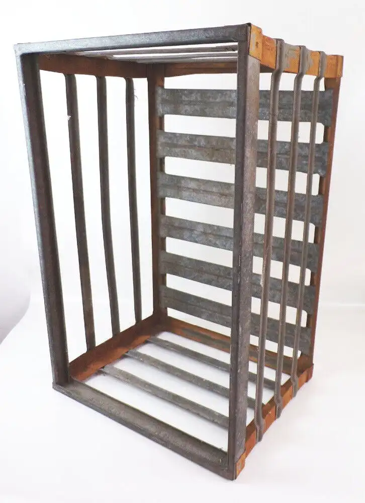 Alte Sero Gitterbox Metall Kiste Garten Loft Deko  3