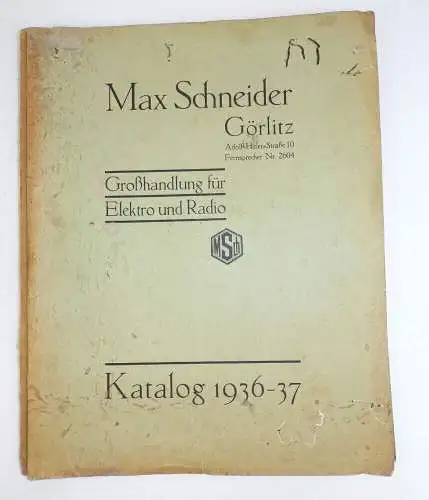 Lampen Katalog Max Schneider Görlitz 1936 Batterien Leuchtmittel Old