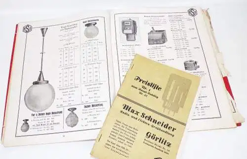 Lampen Katalog Max Schneider Görlitz 1936 Batterien Leuchtmittel Old