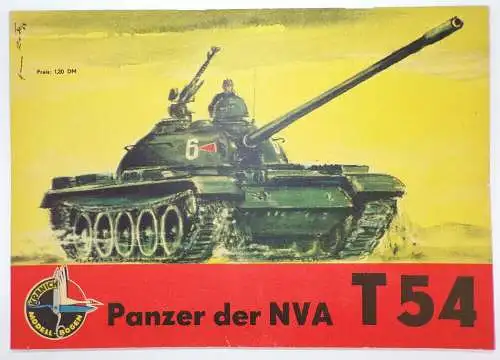 Alter DDR Bastelbogen Panzer der NVA T54 Modellbogen Kranich