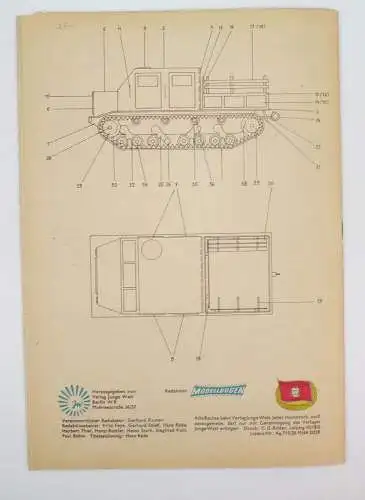 Kranich Modellbogen DDR Artillerie Transportschlepper ATS-3 Bastelbogen