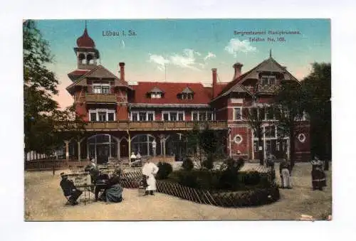 Litho Ak Löbau in Sachsen Bergrestaurant Honigbrunnen 1914