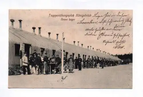 Litho Ak Truppenübungsplatz Königsbrück 1911 Soldaten Neues Lager