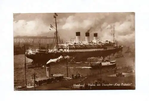 Ak Hamburg Hafen mit Dampfer Cap Polonio 1929
