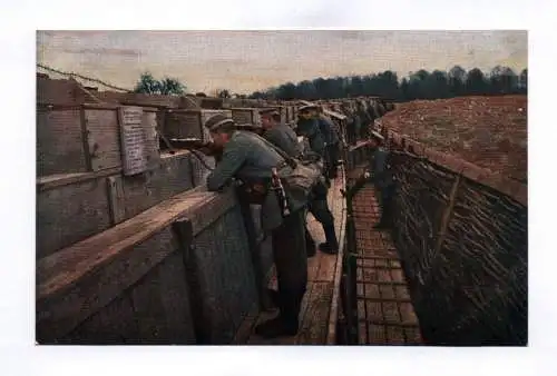 Ak Farbenphotographie aus den Vogesen 1 Wk Soldaten im Schützengraben 1 Wk