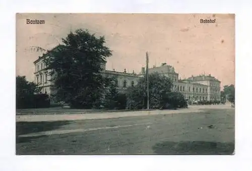 Litho Ak Bautzen Bahnhof 1911 Pferde