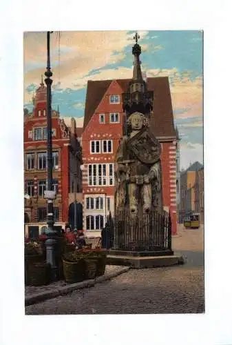 Ak Bremen Roland am Markt 1915