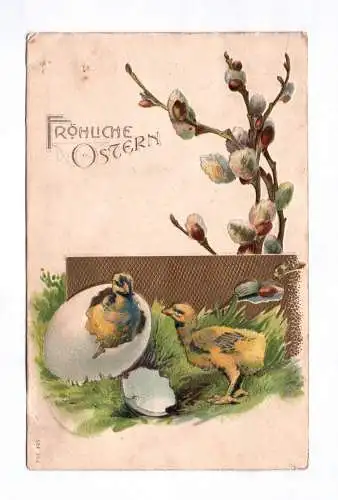 Künstler Ak Fröhliche Ostern geschlüpfte Küken DR