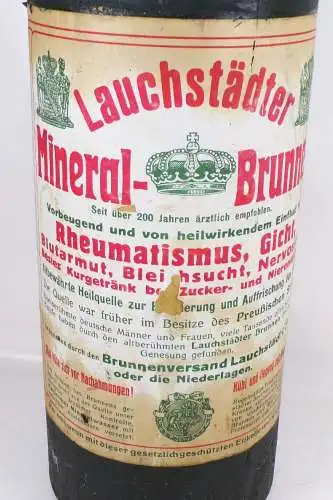 Schaufenster Reklame Flasche Lauchstädter Mineralbrunnen Riesengroß XXL um 1920