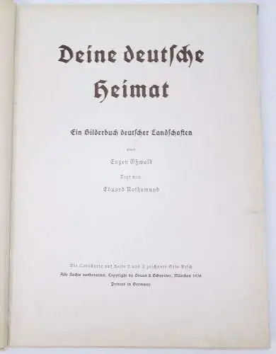 Deine deutsche Heimat Braun und Schneider 1936 Kinderbuch