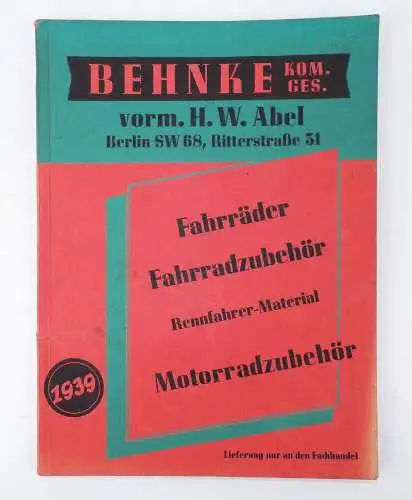 Alter Fahrrad Katalog Behnke Berlin 1939 Motorrad Zubehör