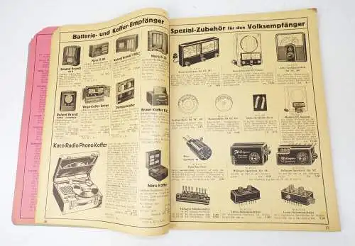 Alter Katalog Bernhard Wedler Breslau Radio Elektroteile und Zubehör 1937 Lampen