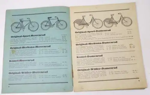 Alter Katalog Max Isensee Dresden Fahrrad Kinderwagen um 1936