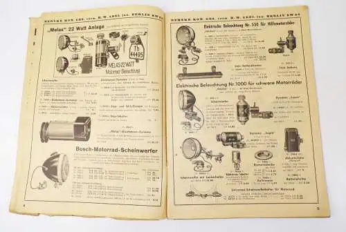 Katalog 1939 Motorrad Teile Krafträder Behnke Abel Berlin