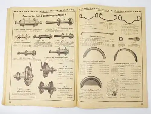 Katalog 1939 Motorrad Teile Krafträder Behnke Abel Berlin