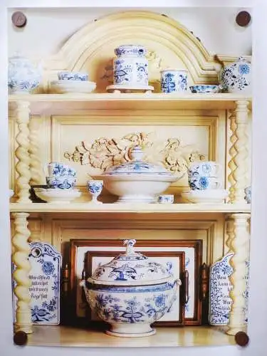 DDR Poster Meissner Porzellan Zwiebelmuster 1986 Beer und Staube Plakat