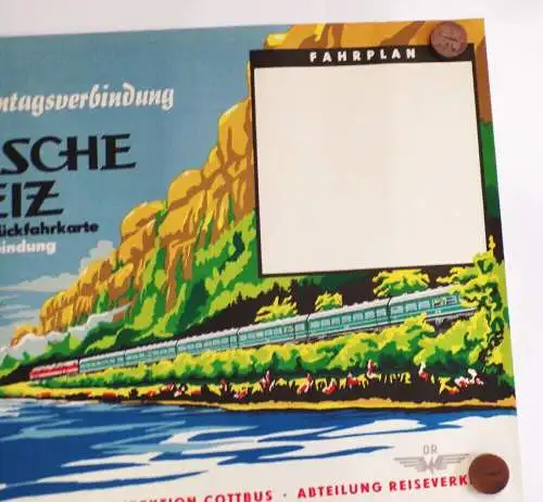 Reichsbahn Plakat Sächsische Schweiz Raddampfer Eisenbahn Cottbus Arjak Görlitz