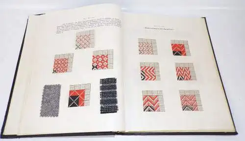 Alte Weber Musterbuch Vorlagen Stickerei Bindung Stoffe 1920 er handgeschrieben