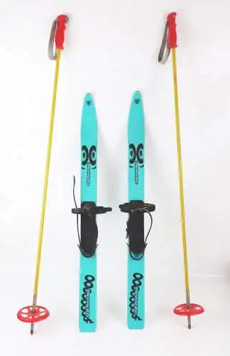 Alter Germina Kinderski 78 cm türkis mit Stöcken Ski 