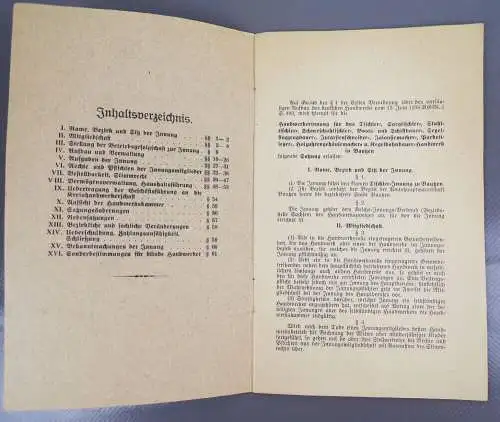 Satzung der Tischler Innung zu Bautzen 1936 