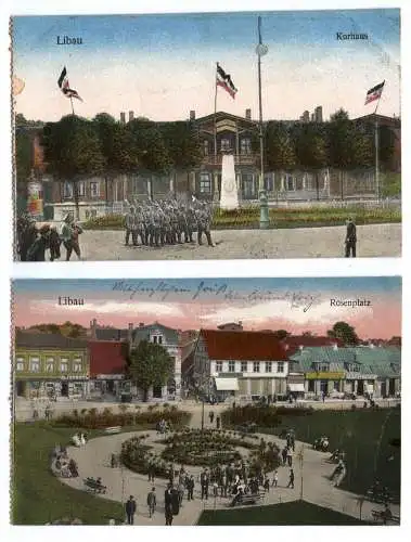 Feldpost Ak Libau Lettland Rosenplatz Kurhaus Kaiserreich Fahne Liepāja