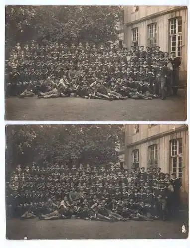 2 x Foto Ak Matrosen Gruppenfoto Brügge 1916