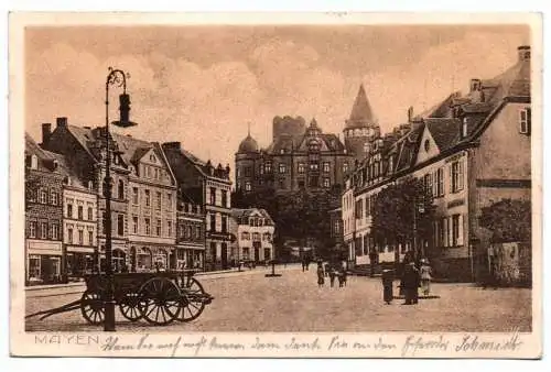 Ak Mayen Marktplatz Feldpost 1914